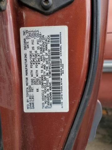 5TBBT4412YS005132 - 2000 TOYOTA TUNDRA ACCESS CAB BROWN photo 12