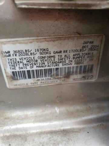 JA3AJ26E75U017778 - 2005 MITSUBISHI LANCER ES SILVER photo 12