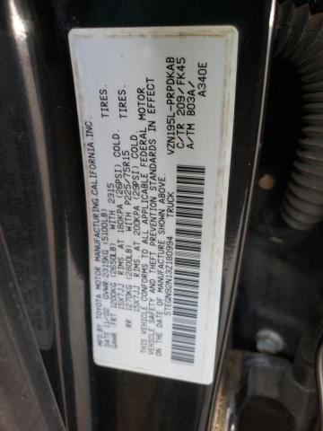 5TEGN92N13Z180994 - 2003 TOYOTA TACOMA DOUBLE CAB PRERUNNER BLACK photo 12