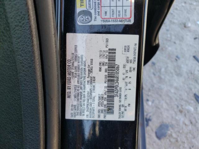 3FADP0L34AR105067 - 2010 FORD FUSION HYBRID BLACK photo 13