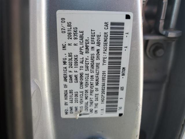 1HGCP26829A185291 - 2009 HONDA ACCORD EXL SILVER photo 12