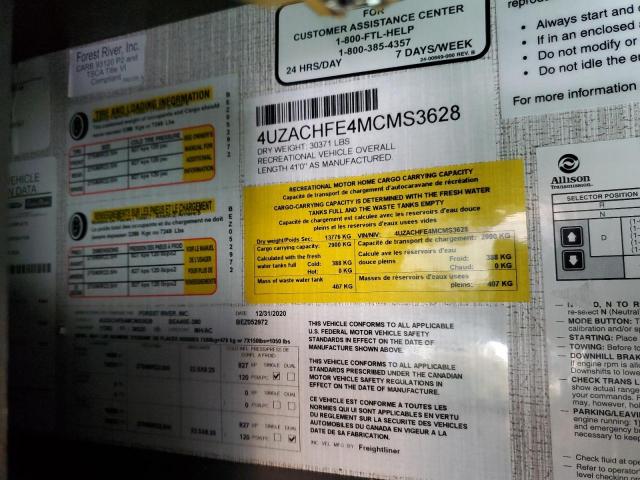 4UZACHFE4MCMS3628 - 2021 FREIGHTLINER CHASSIS XC ნაცრისფერი ფოტო 10