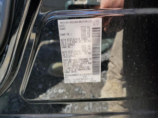 5N1DR2MM8JC626097 - 2018 NISSAN PATHFINDER S BLACK photo 12