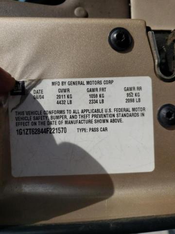 1G1ZT62844F221570 - 2004 CHEVROLET MALIBU MAXX LS 金色 照片 10