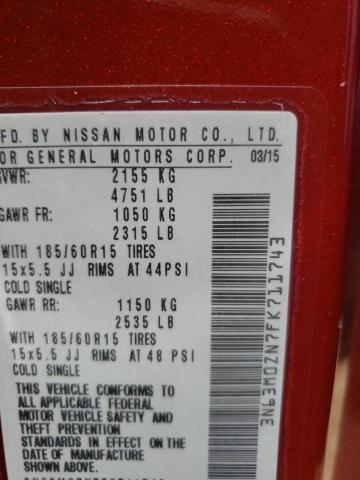 3N63M0ZN7FK711743 - 2015 CHEVROLET CITY EXPRE LT 栗色 照片 13