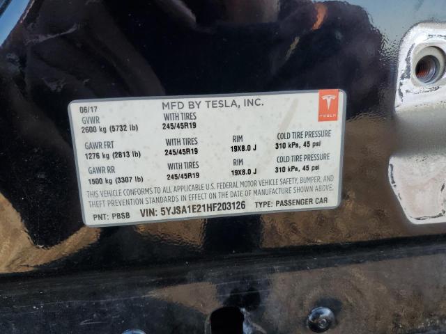 5YJSA1E21HF203126 - 2017 TESLA MODEL S Qara foto 13