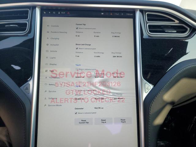 5YJSA1E21HF203126 - 2017 TESLA MODEL S Qara foto 9
