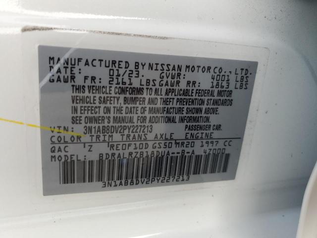 3N1AB8DV2PY227213 - 2023 NISSAN SENTRA SR WHITE photo 13