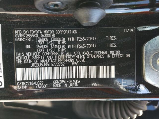 JTEBU5JR5L5772732 - 2020 TOYOTA 4RUNNER SR5/SR5 PREMIUM 黑色 照片 13