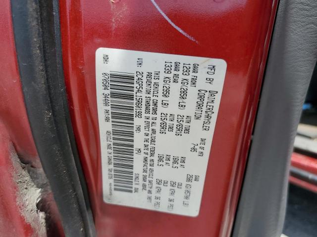 2C4GP54L15R601992 - 2005 CHRYSLER TOWN & COU TOURING Qırmızı foto 12