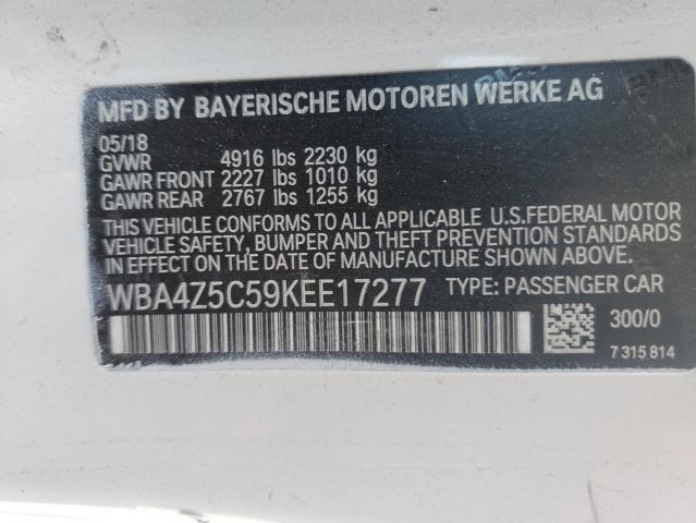 WBA4Z5C59KEE17277 - 2019 BMW 440I WHITE photo 10