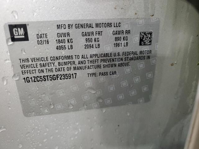 1G1ZC5ST5GF235917 - 2016 CHEVROLET MALIBU LS Күміс фото 13