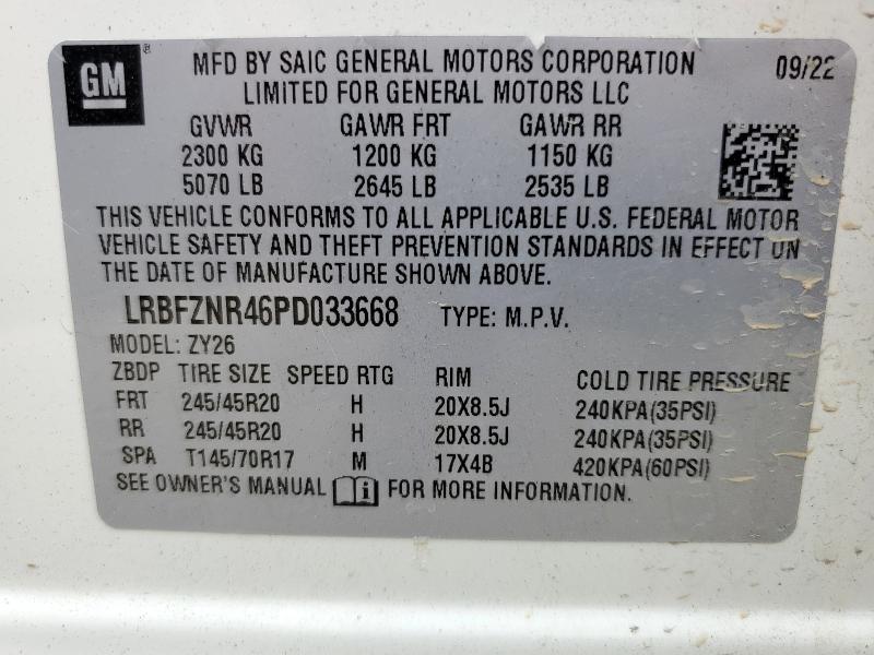 LRBFZNR46PD033668 - 2023 BUICK ENVISION ESSENCE WHITE photo 14