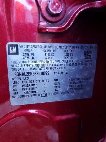 3GNAL2EK6ES510829 - 2014 CHEVROLET CAPTIVA LS წითელი ფოტო 12