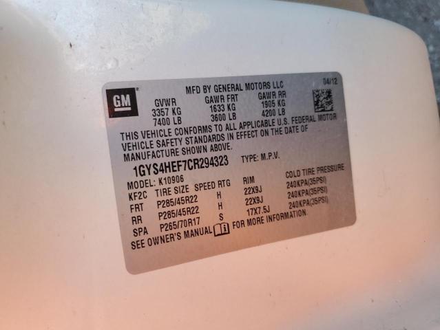 1GYS4HEF7CR294323 - 2012 CADILLAC ESCALADE ESV LUXURY 白色 照片 13