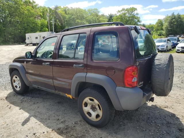 1J4GL48K44W294406 - 2004 JEEP LIBERTY SPORT 勃艮第红 照片 2