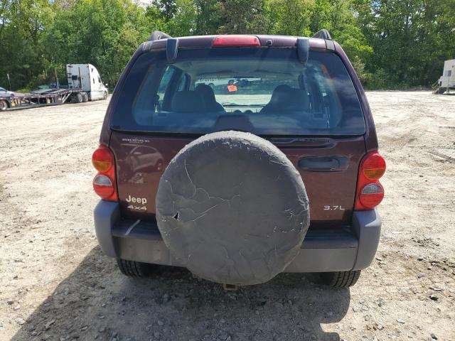 1J4GL48K44W294406 - 2004 JEEP LIBERTY SPORT 勃艮第红 照片 6