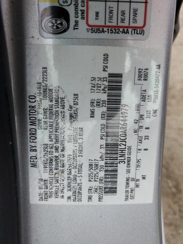 3LNHL2JC0AR644979 - 2010 LINCOLN MKZ SILVER photo 12