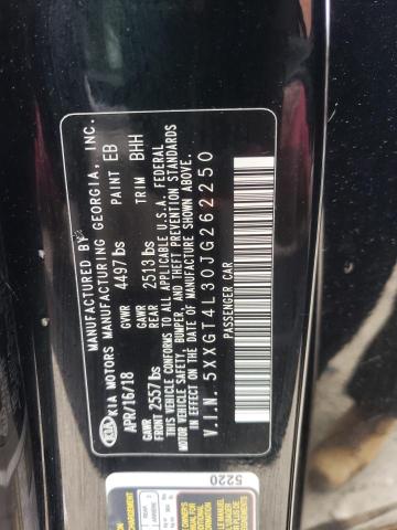 5XXGT4L30JG262250 - 2018 KIA OPTIMA LX Czarny zdjęcie 12