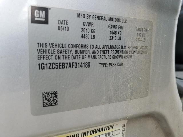 1G1ZC5EB7AF314189 - 2010 CHEVROLET MALIBU 1LT SILVER photo 12