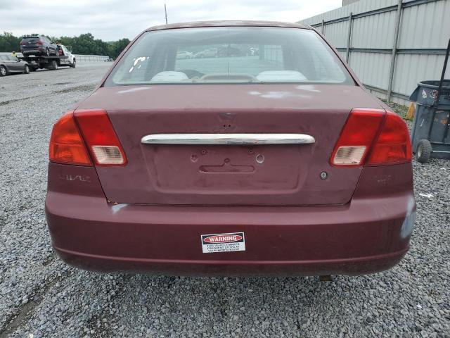 1HGES16552L047567 - 2002 HONDA CIVIC LX RED photo 6