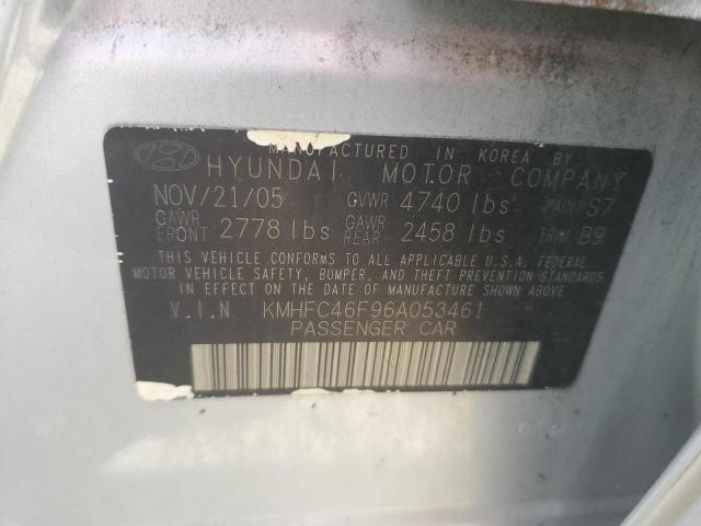 KMHFC46F96A053461 - 2006 HYUNDAI AZERA SE SILVER photo 12