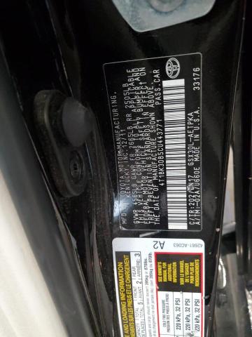 4T1BK3DB5CU443771 - 2012 TOYOTA AVALON BASE 黑色 照片 12