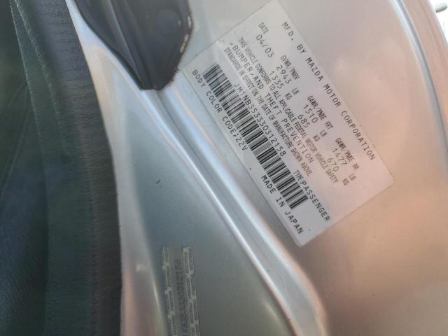 JM1NB353330312158 - 2003 MAZDA MX-5 MIATA BASE SILVER photo 12
