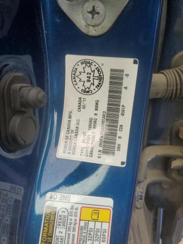 2HGFA1F6XBH013413 - 2011 HONDA CIVIC LX-S Mavi fotoğraf 12