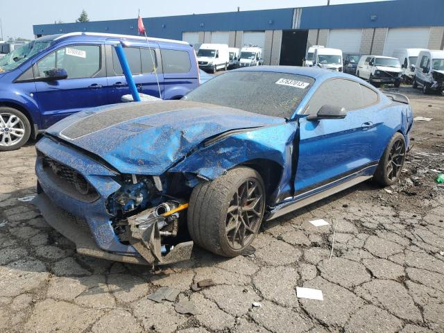 1FA6P8R09M5552716 - 2021 FORD MUSTANG MACH I BLUE photo 1