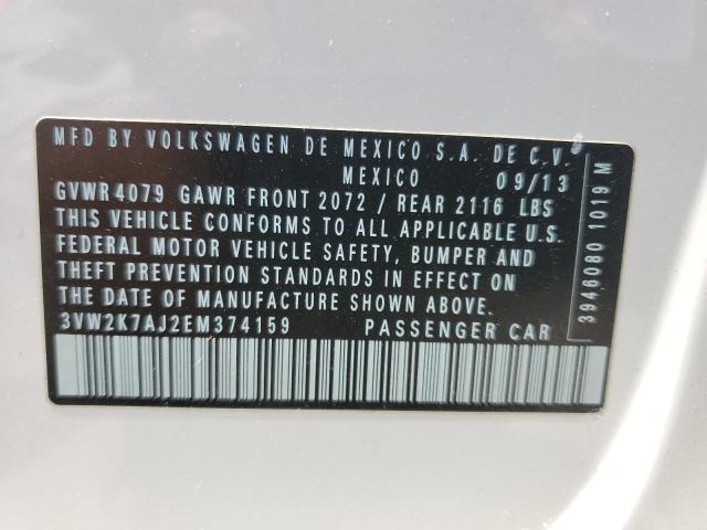 3VW2K7AJ2EM374159 - 2014 VOLKSWAGEN JETTA BASE 白色 照片 13