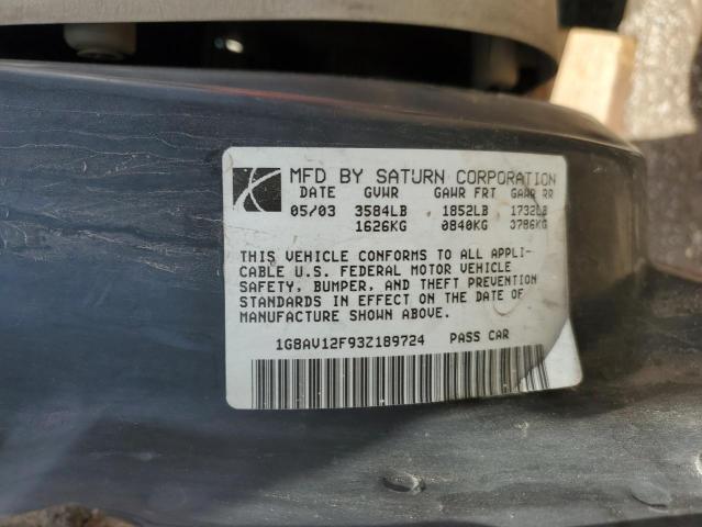 1G8AV12F93Z189724 - 2003 SATURN ION LEVEL 3 ORANGE photo 13