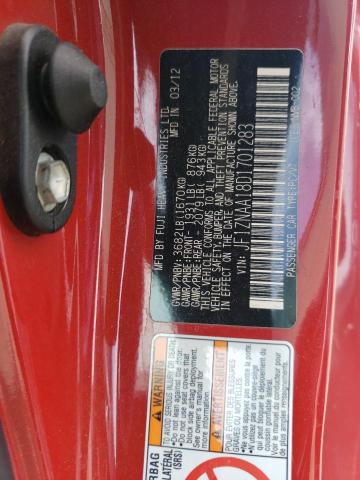 JF1ZNAA18D1701283 - 2013 TOYOTA SCION FR-S 红色 照片 12