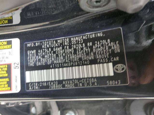 4T1S11AK6PU812140 - 2023 TOYOTA CAMRY SE NIGHT SHADE BLACK photo 12