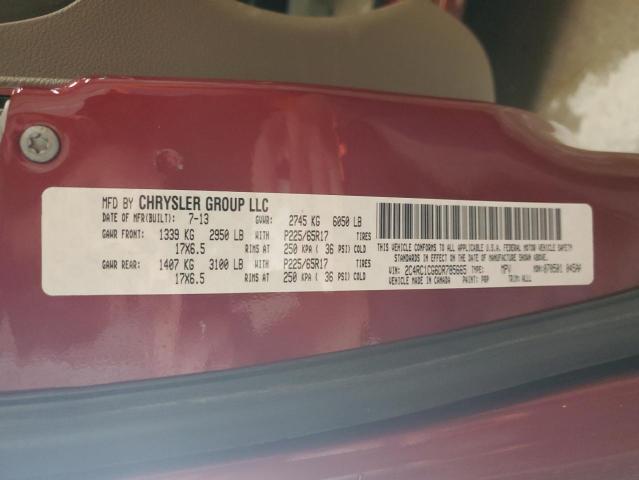 2C4RC1CG6DR785665 - 2013 CHRYSLER TOWN & COU TOURING L RED photo 14