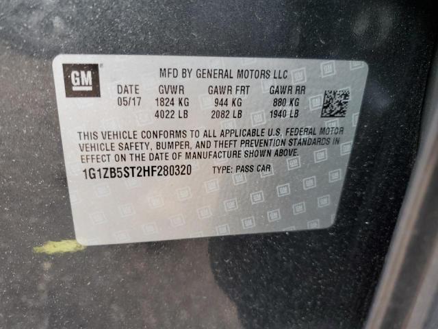 1G1ZB5ST2HF280320 - 2017 CHEVROLET MALIBU LS 灰色 照片 12