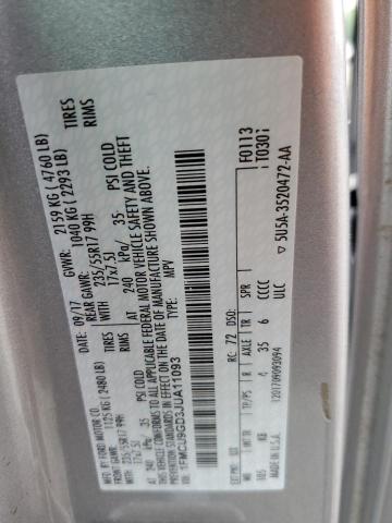 1FMCU9GD3JUA11093 - 2018 FORD ESCAPE SE SILVER photo 13