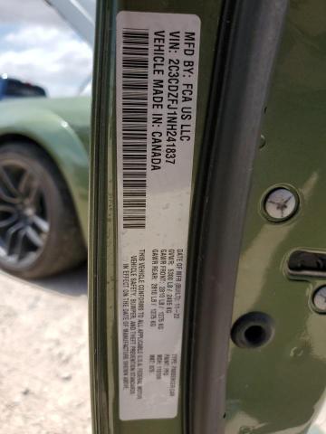 2C3CDZFJ1NH241837 - 2022 DODGE CHALLENGER R/T SCAT PACK GREEN photo 12