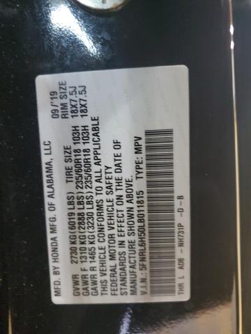 5FNRL6H50LB011815 - 2020 HONDA ODYSSEY EX BLACK photo 13