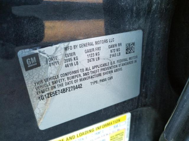 1G1ZE5E74BF279442 - 2011 CHEVROLET MALIBU LTZ შავი ფოტო 10