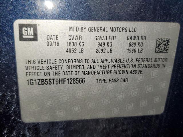 1G1ZB5ST9HF128566 - 2017 CHEVROLET MALIBU LS ლურჯი ფოტო 13