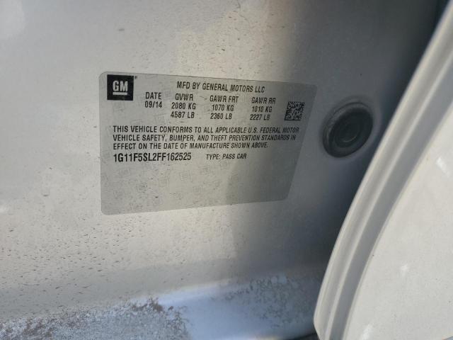 1G11F5SL2FF162525 - 2015 CHEVROLET MALIBU LTZ ვერცხლისფერი ფოტო 13