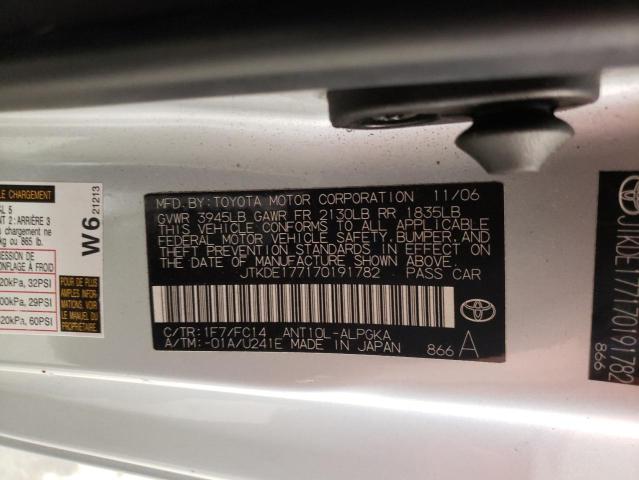 JTKDE177170191782 - 2007 TOYOTA SCION TC 银色 照片 12