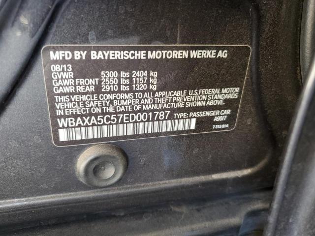 WBAXA5C57ED001787 - 2014 BMW 535 D CHARCOAL photo 12
