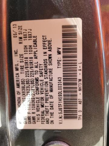 5J6TF1H59DL003043 - 2013 HONDA CROSSTOUR EXL გრაფიტი ფოტო 14