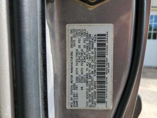 5TBBT4412YS064438 - 2000 TOYOTA TUNDRA ACCESS CAB ნაცრისფერი ფოტო 12