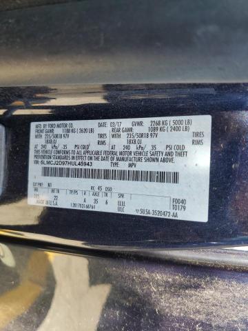 5LMCJ2D97HUL45943 - 2017 LINCOLN MKC SELECT Կապույտ լուսանկար 13