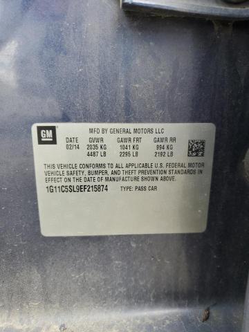 1G11C5SL9EF215874 - 2014 CHEVROLET MALIBU 1LT BLUE photo 12