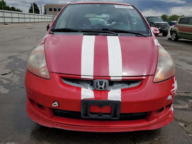 JHMGD386X7S062919 - 2007 HONDA FIT S RED photo 5