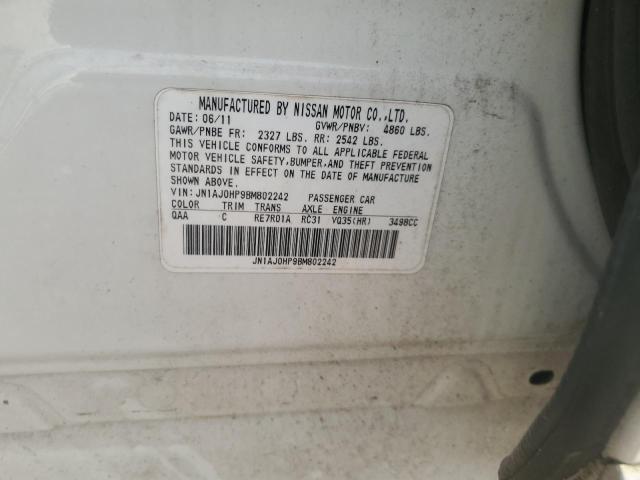 JN1AJ0HP9BM802242 - 2011 INFINITI EX35 BASE WHITE photo 12